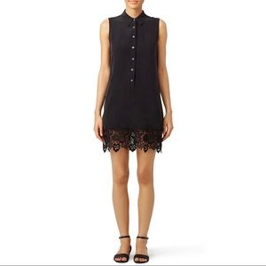 Equipment Lace Hem Dress 100% Silk